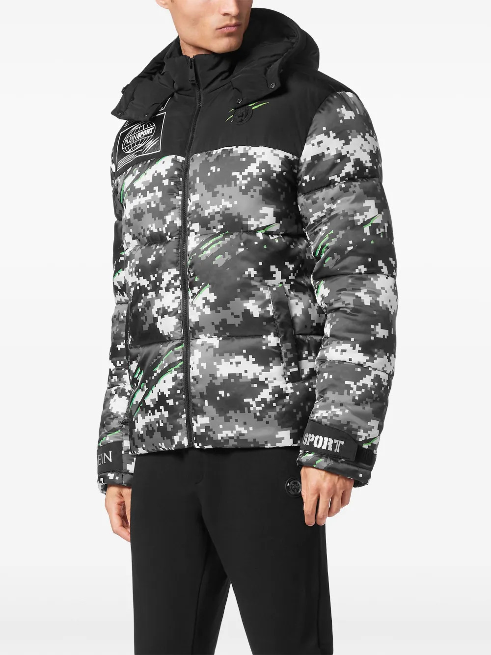 Plein Sport Pixel donsjack Zwart
