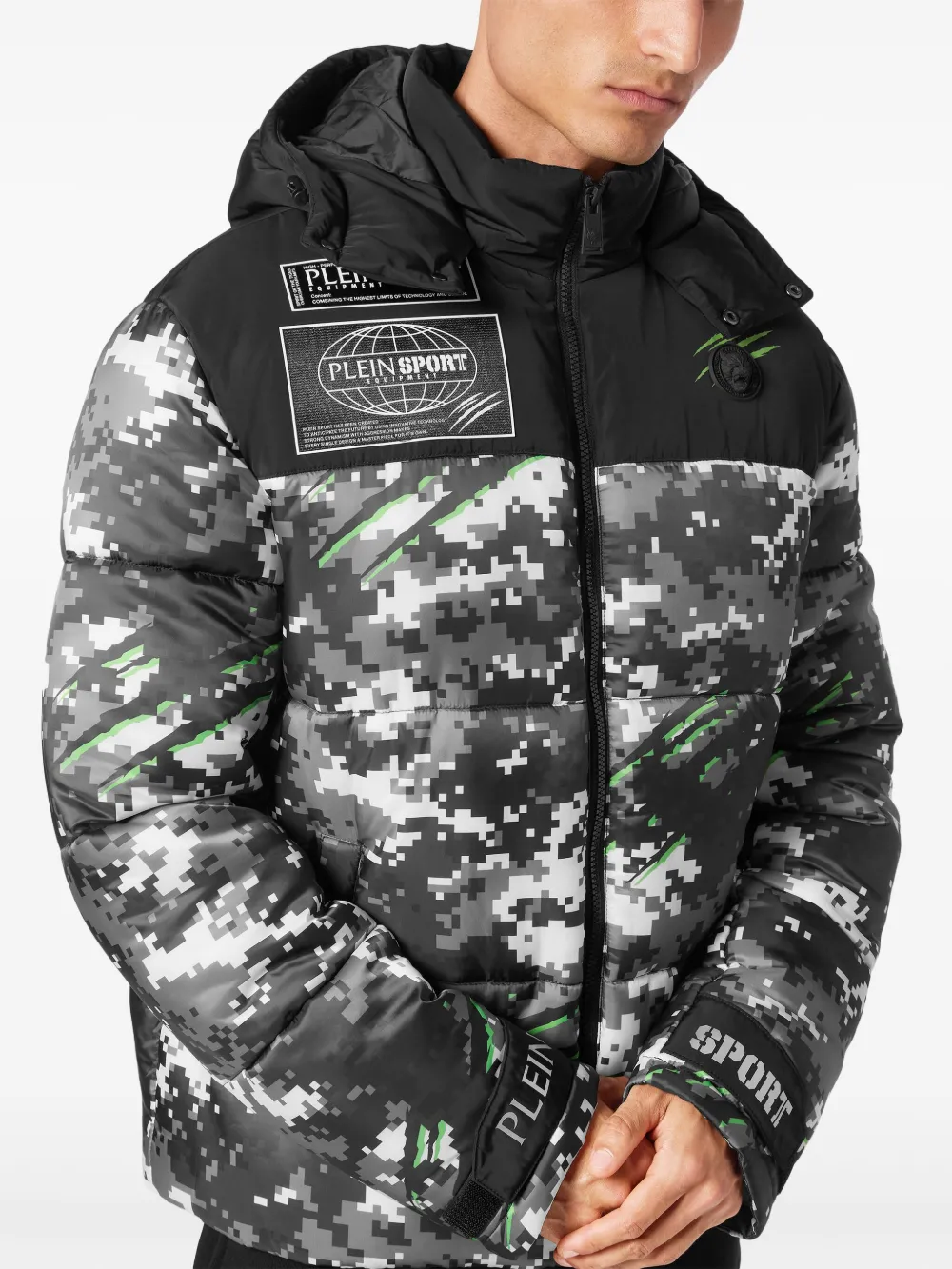 Plein Sport Pixel donsjack Zwart