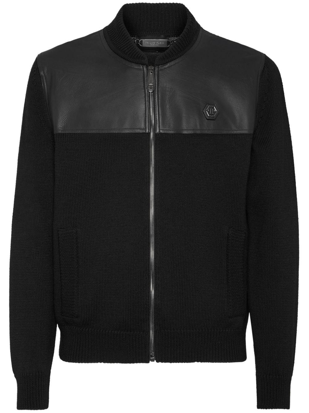 Philipp Plein Merino-bomberjacke Mit Totenkopf In Schwarz