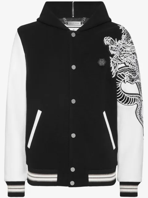 Philipp Plein chamarra bomber con monnograma