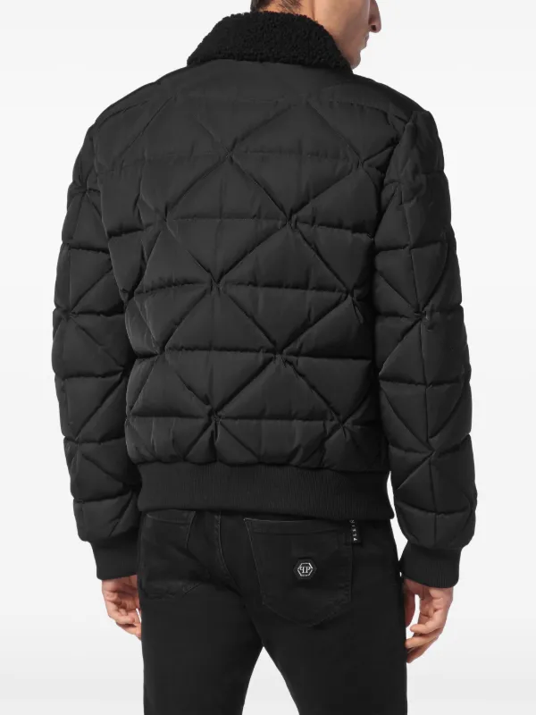 Philipp Plein Shearling Padded Jacket Black FARFETCH ID