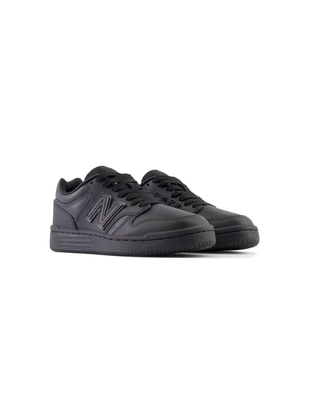 New Balance Kids' Lace-up Leather Trainers In Black