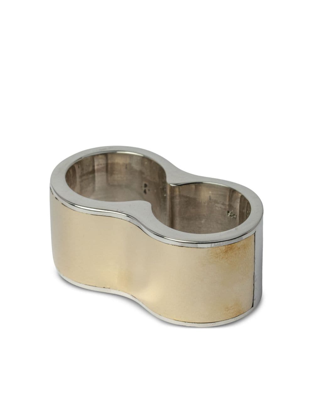 Parts of Four Contour Double sterling silver brass ring - Zilver