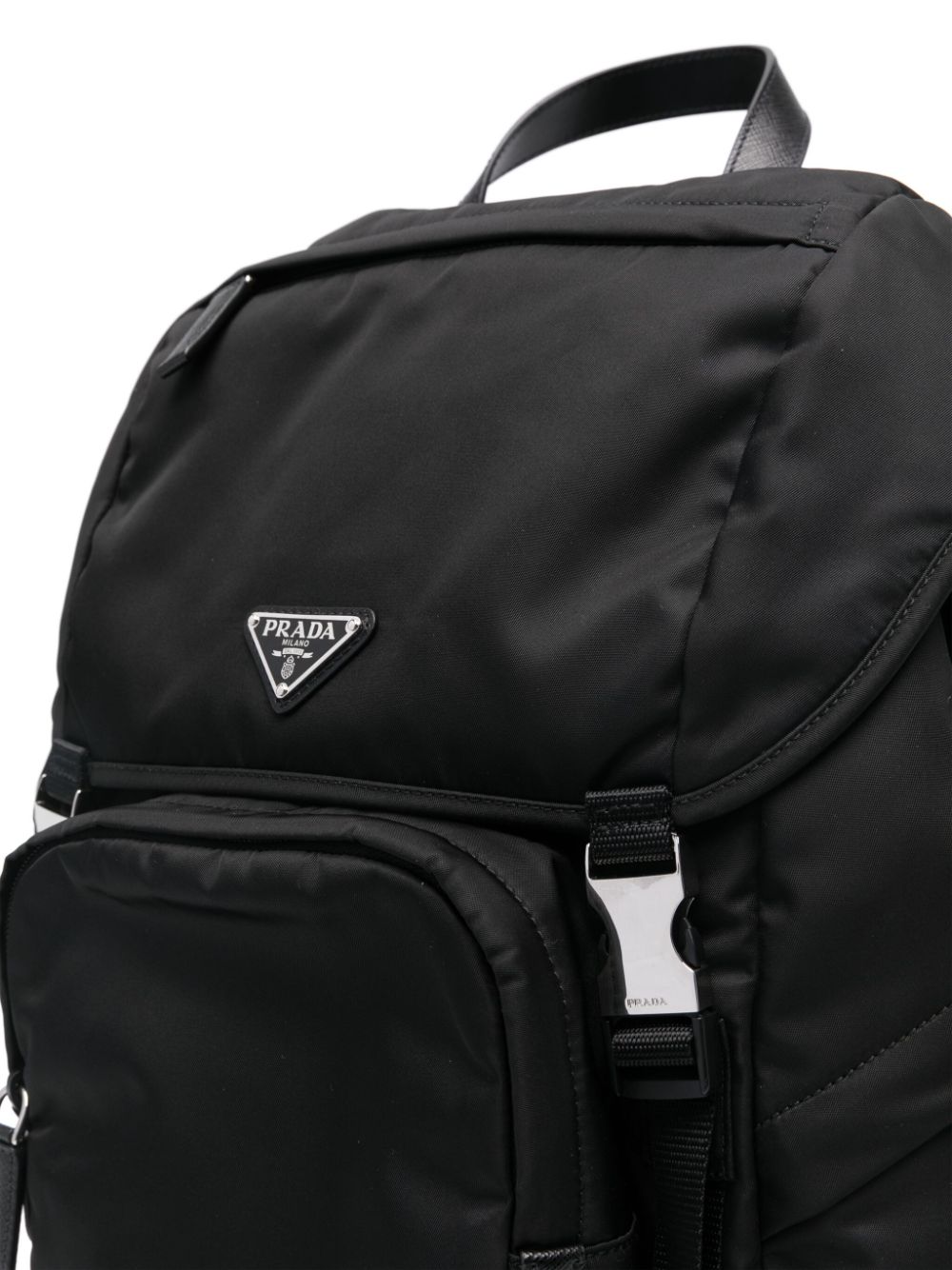 Shop Prada Triangle-logo Backpack In Black