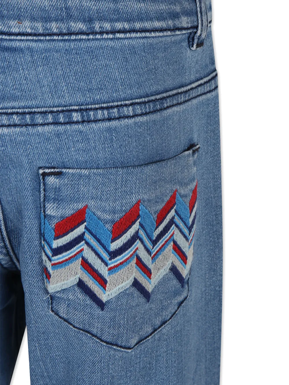 Missoni Embroidered-design Straight-leg Jeans In Blue