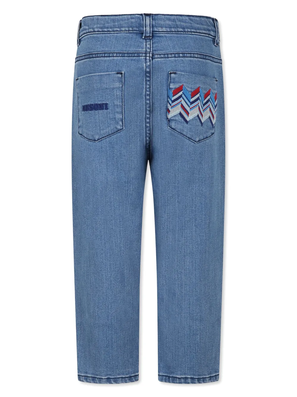 Missoni Embroidered-design Straight-leg Jeans In Blue