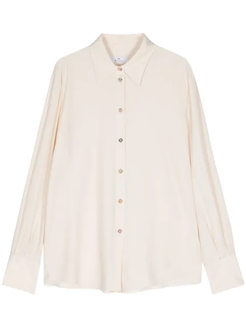 PS Paul Smith spread-collar crepe shirt