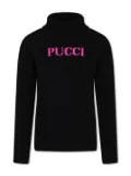 PUCCI Junior intarsia knit-logo roll-neck jumper - Black