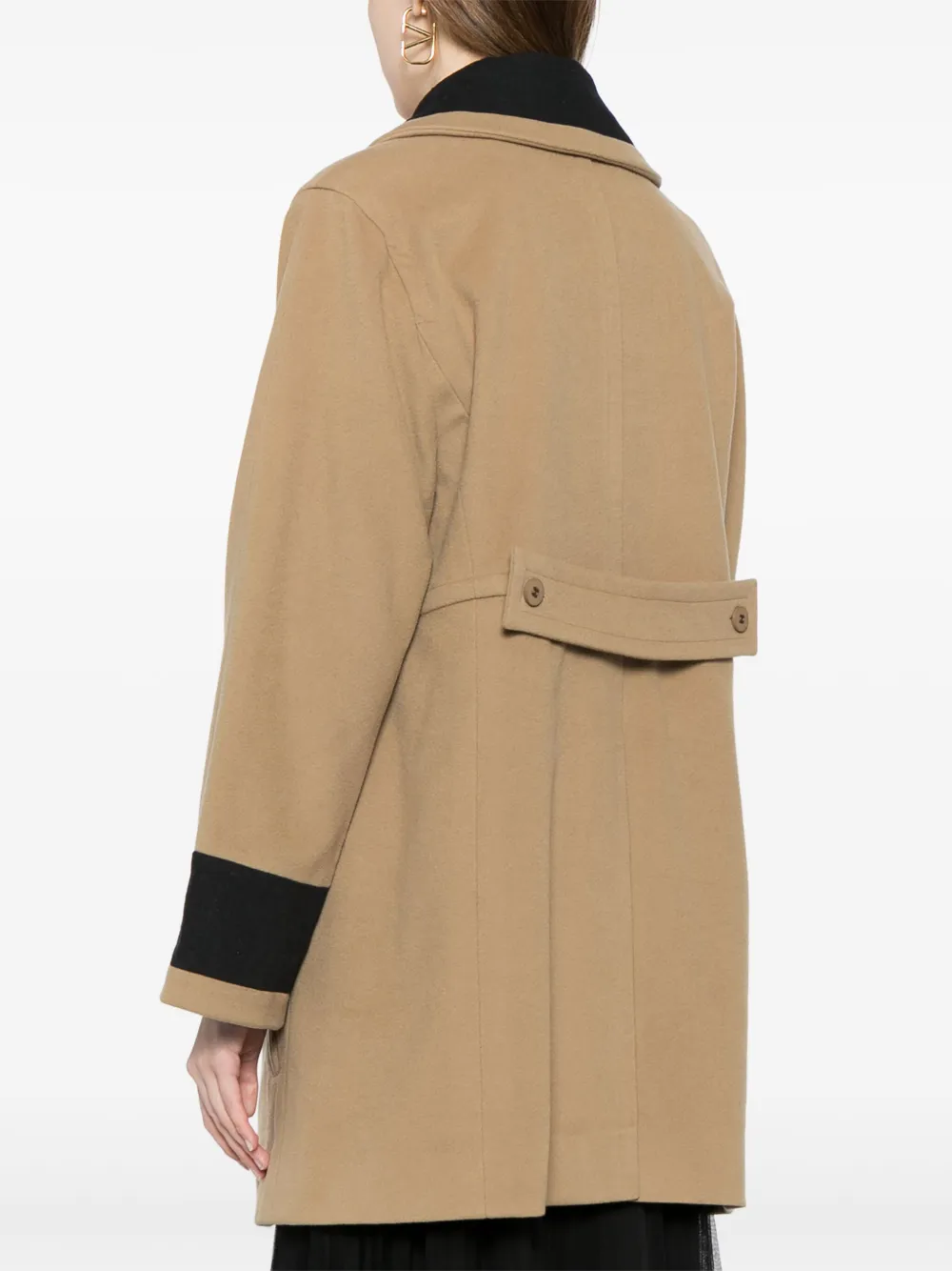 Pre-owned Chanel 1998 Wool Double-breasted Coat In Brown