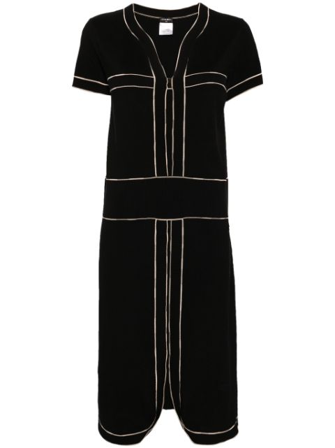 HOT SALE CHANEL 2000s cotton knitted midi dress Women