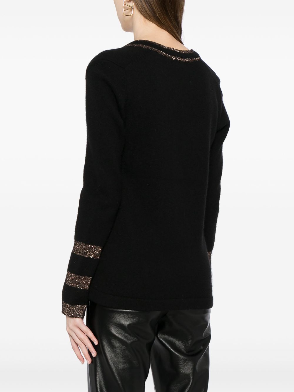 CHANEL 2004 V-neck cashmere-blend jumper Women