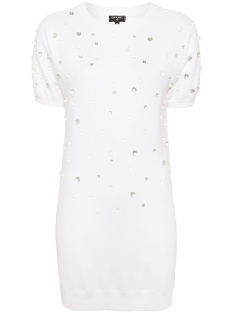 HOT SALE CHANEL 2000s embellished jersey minidress Women