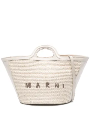 美品MARNI TROPICALIA BAG MICRO Marni Tropicalia Micro Bag In Leather And raffia-effect Fabric