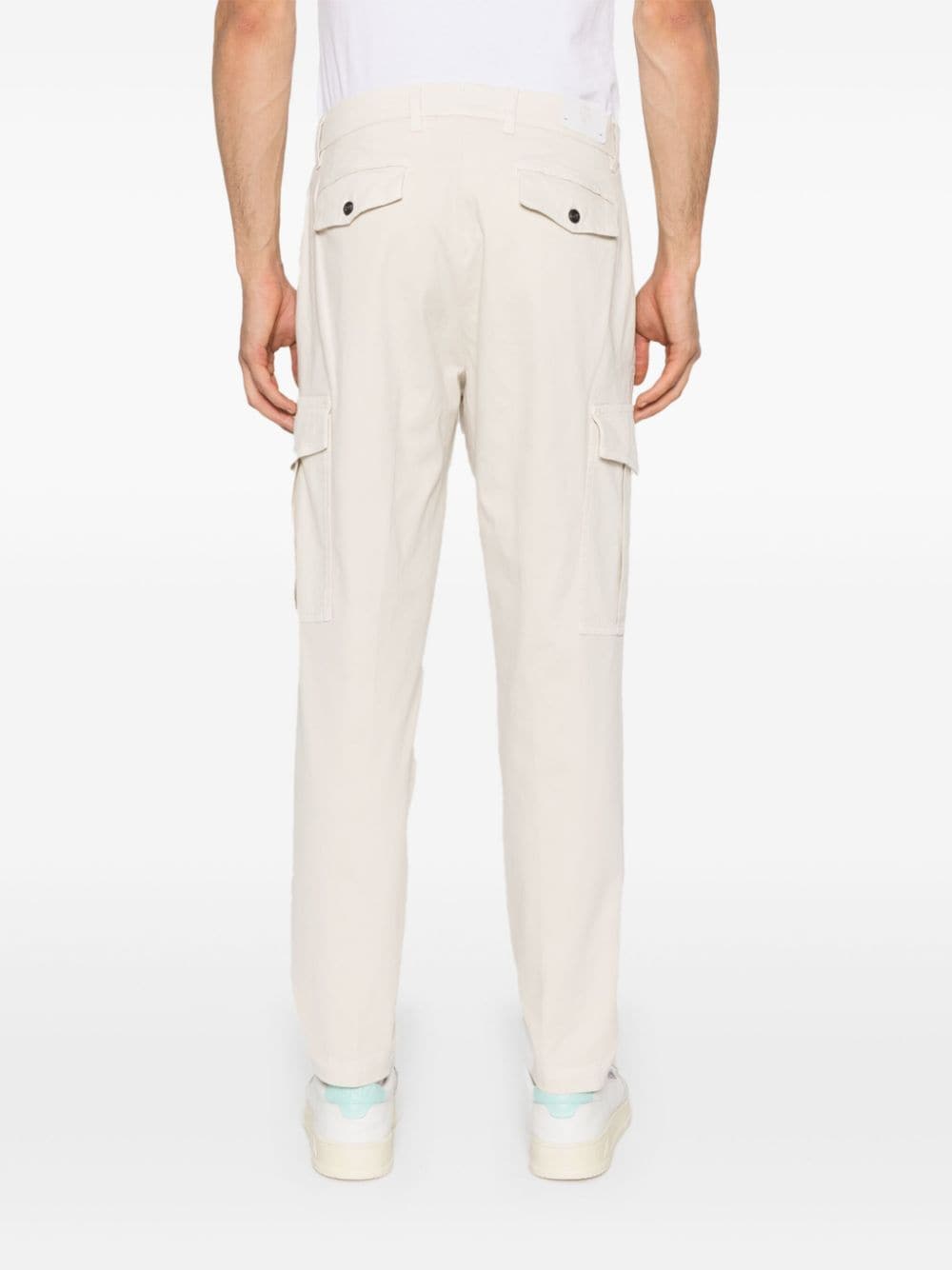 Shop Eleventy Mid-rise Cargo Trousers In Neutrals