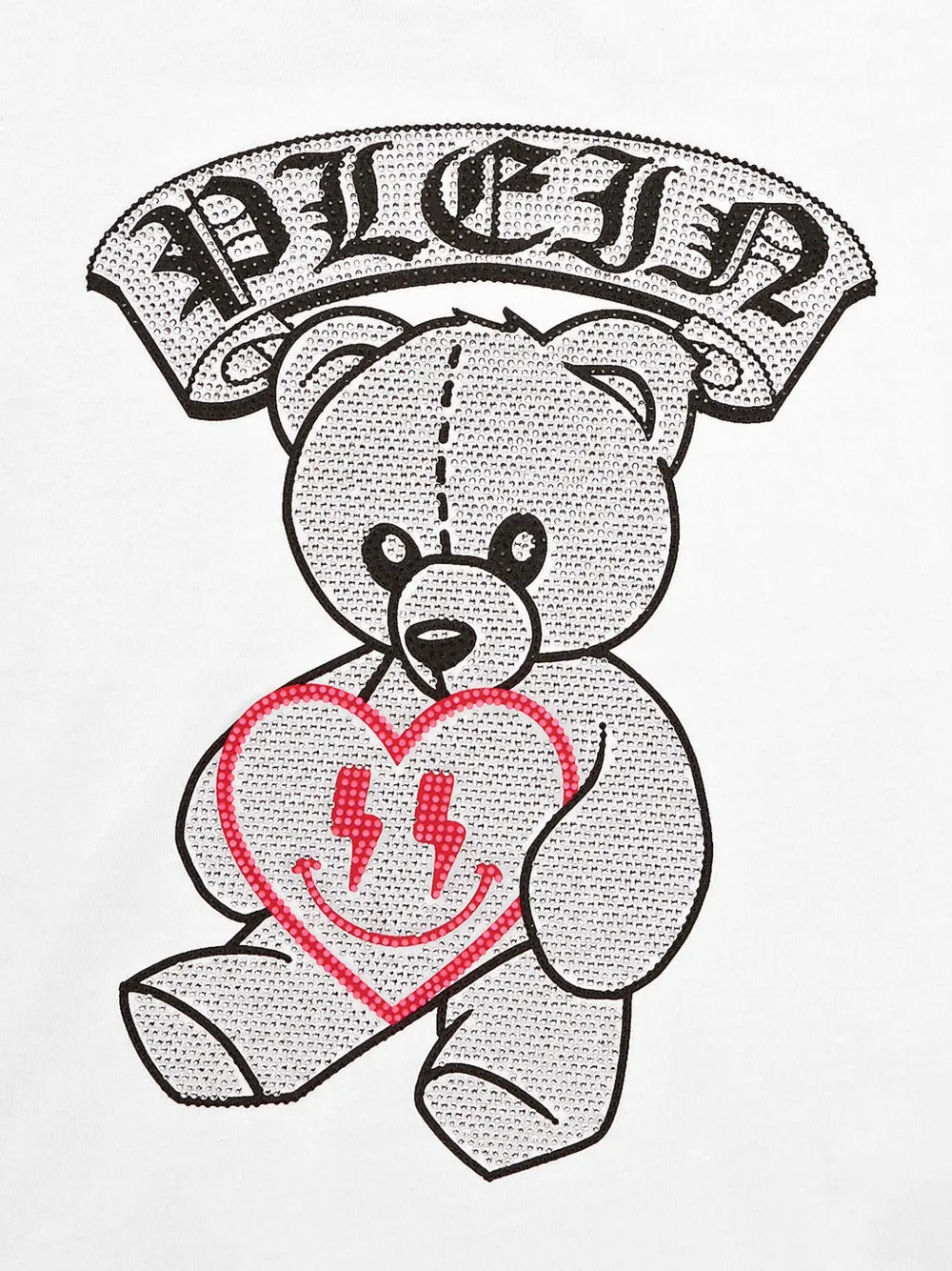 Philipp Plein Junior Teddy Bear T-shirt en studs Wit
