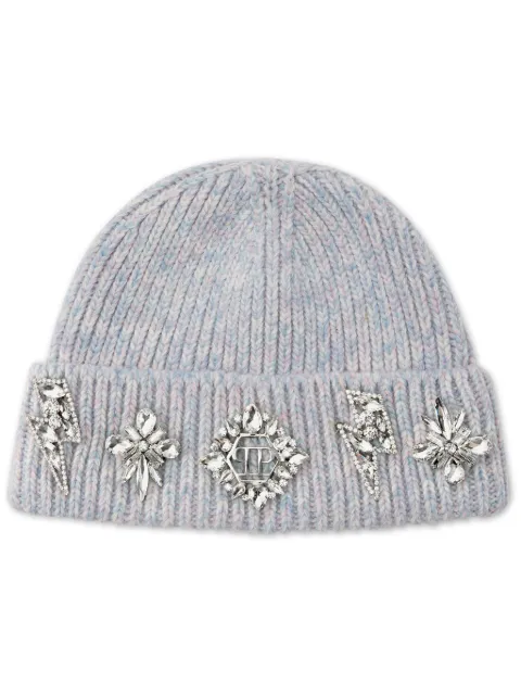 Philipp Plein brooch-detail beanie 