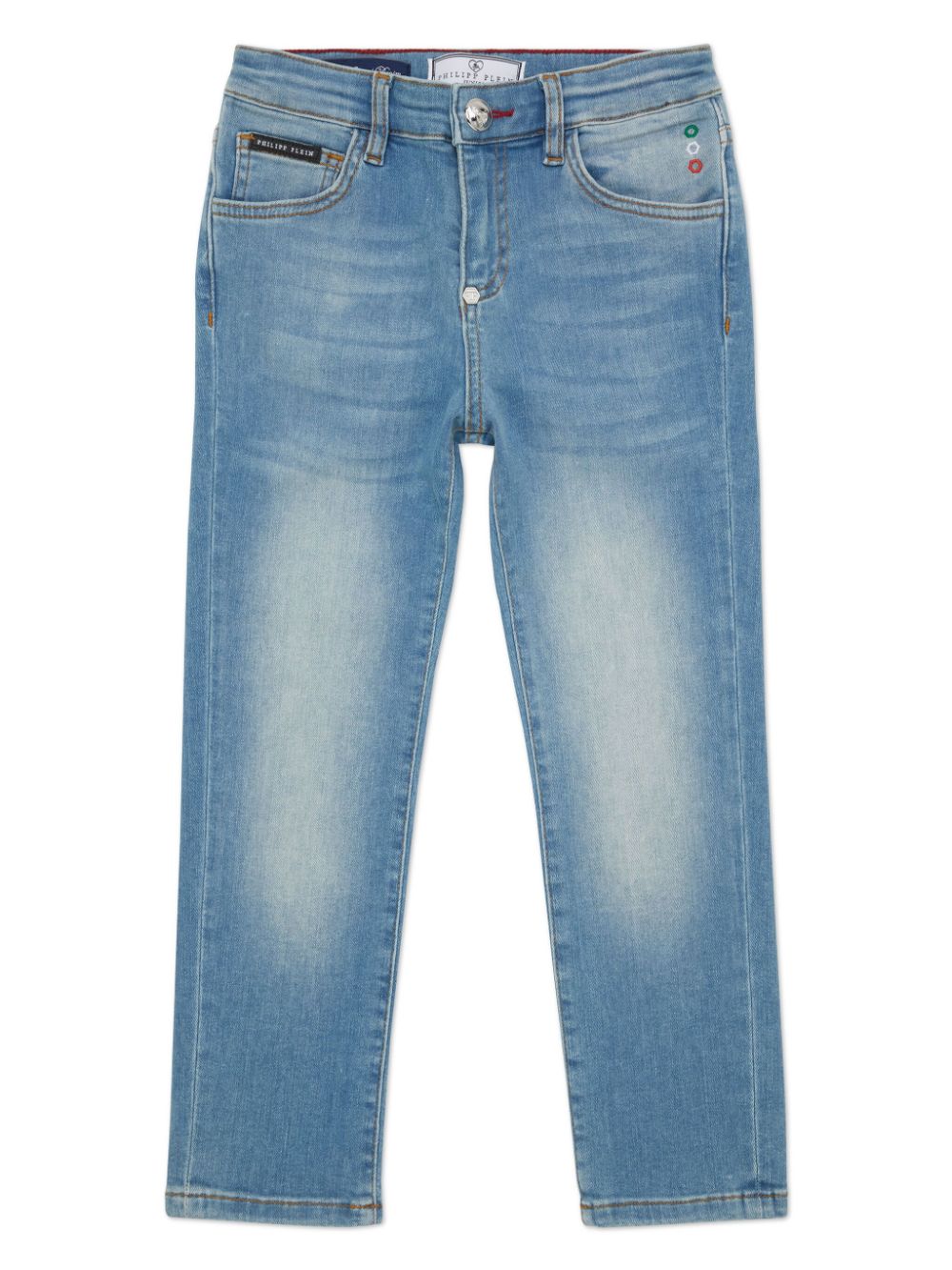 Philipp Plein Junior Skull & Bones jeans Blauw