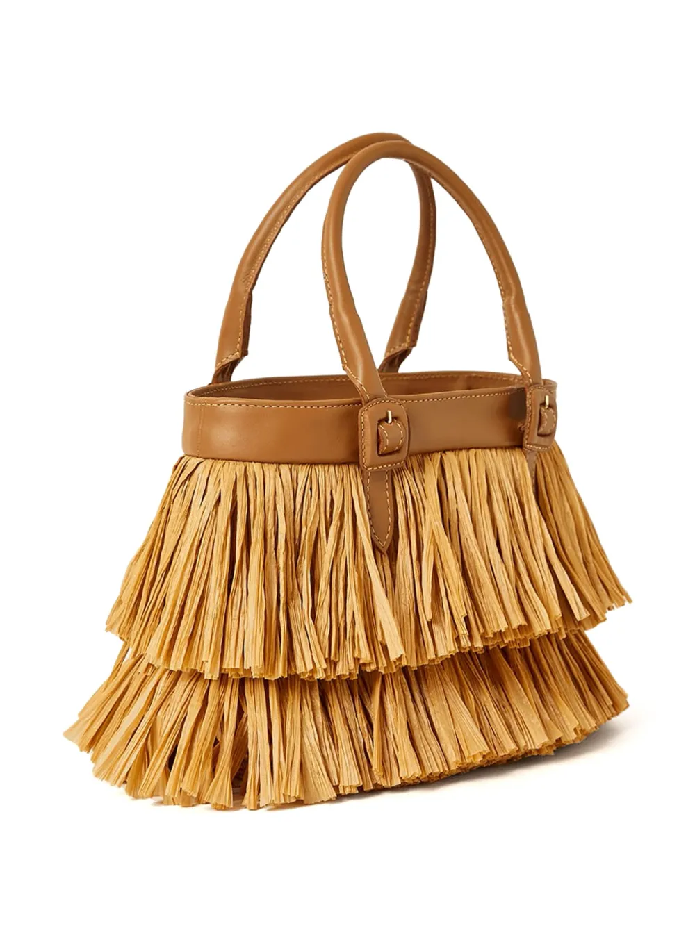 Lenny Niemeyer Raffia handtas met franje - Beige