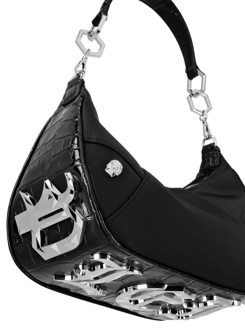 Philipp Plein Crocco schoudertas Zwart