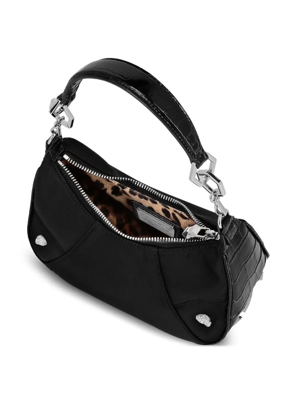 Philipp Plein Crocco schoudertas Zwart