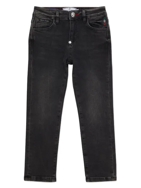 Philipp Plein Junior Calça jeans Skull & Bones