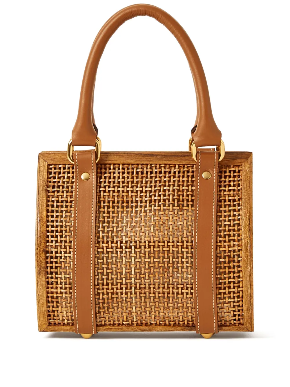 panelled wood tote bag