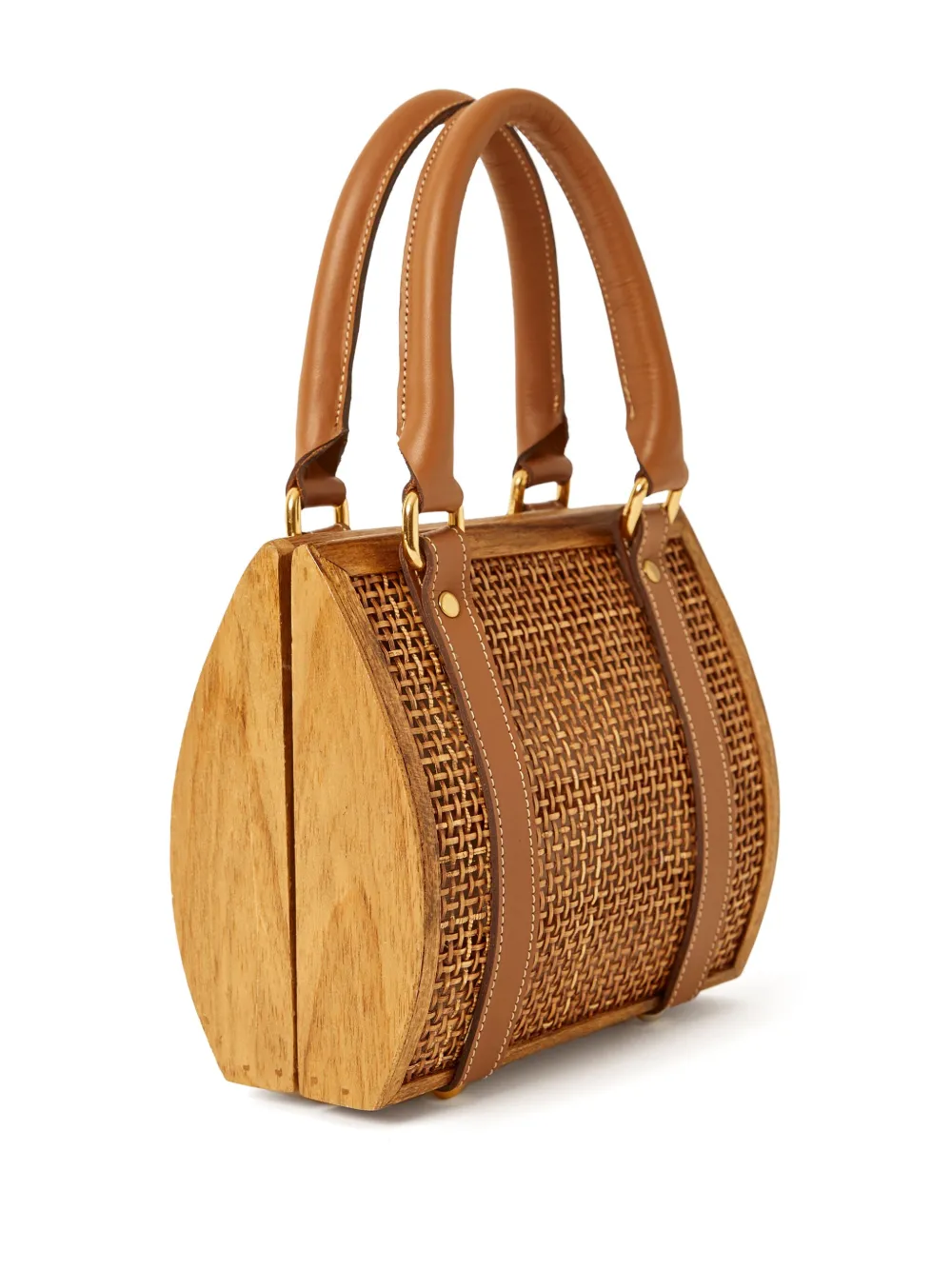 Lenny Niemeyer Shopper met houten vlakken - Bruin