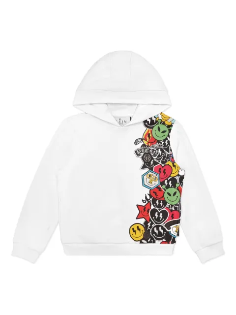 Philipp Plein Junior Hoodie mit Smiley-Print