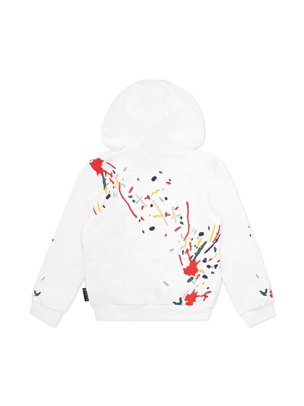 Philipp Plein Junior paint splatter-print hoodie - White