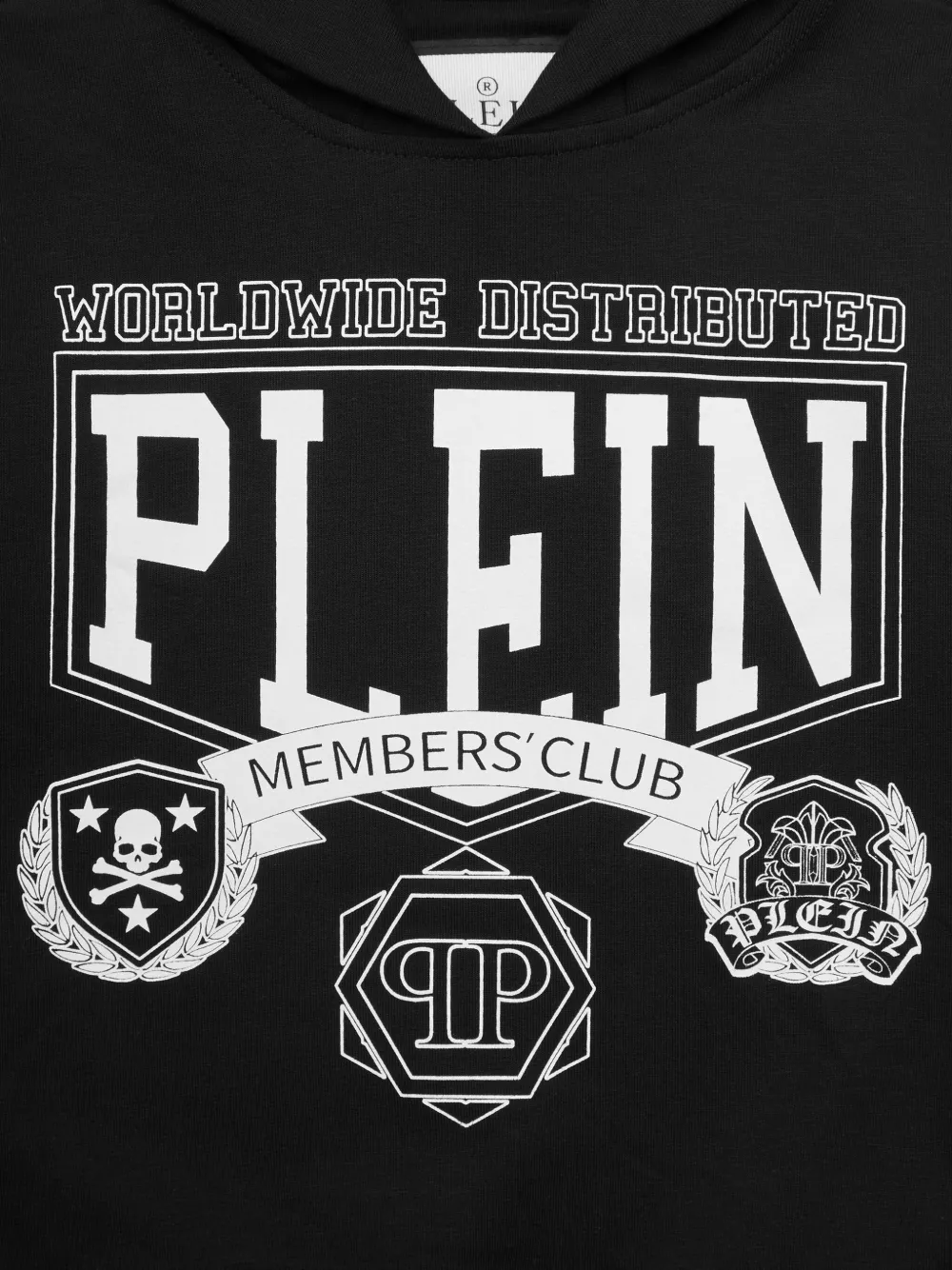 Philipp Plein Junior Hoodie met logoprint Zwart