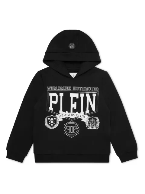 Philipp Plein Junior هودي بأكمام طويلة وطبعة شعار الماركة