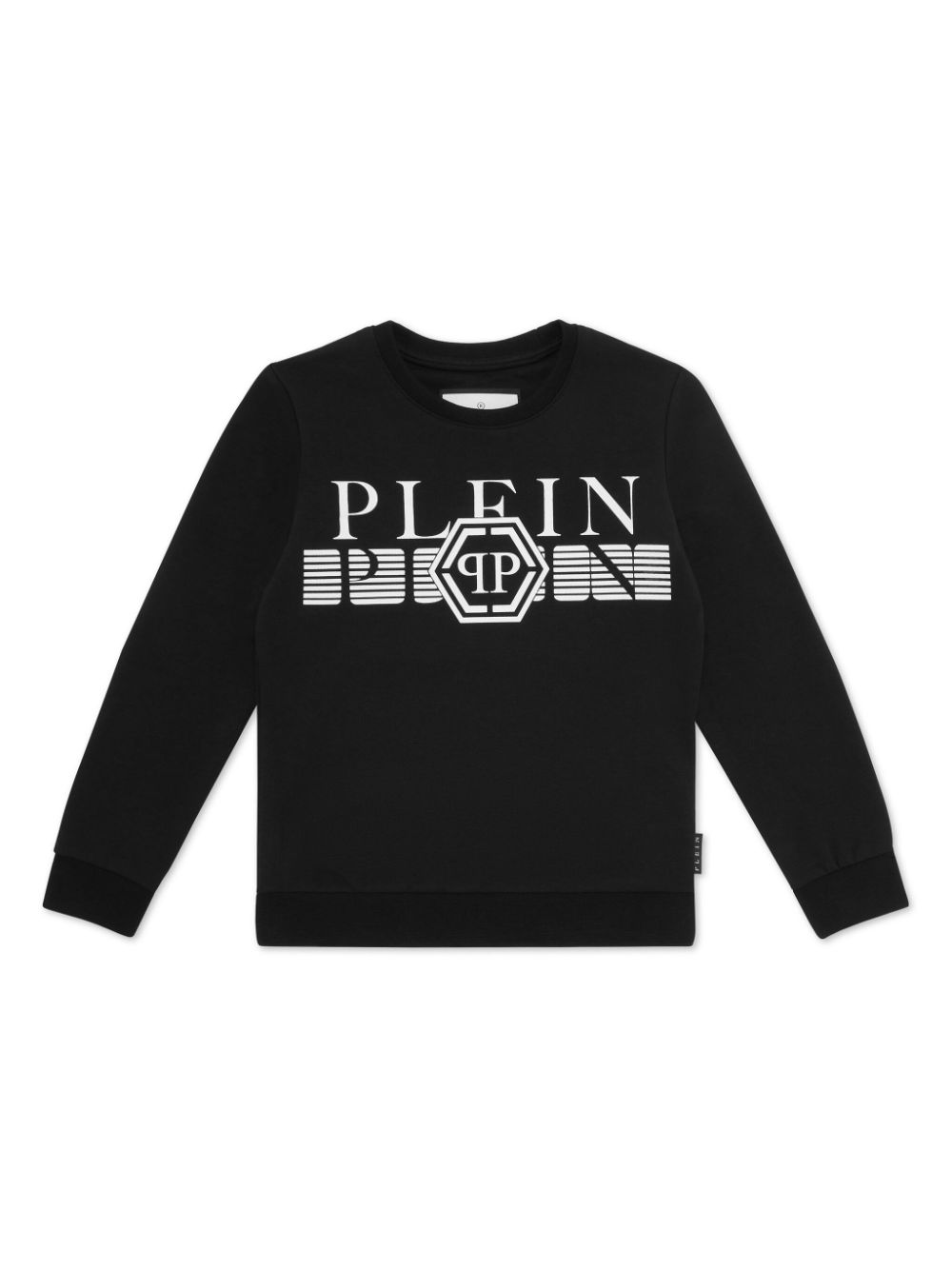 Philipp Plein Junior LS gestreepte sweater Zwart