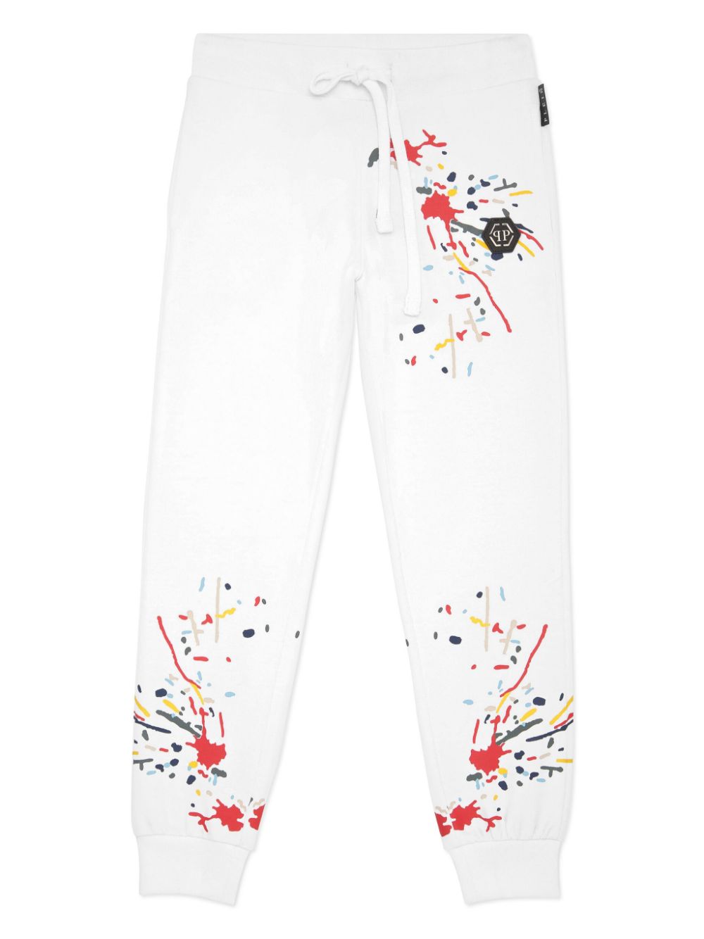 Philipp Plein Junior paint splatter-detail trousers Wit