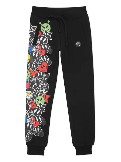 Philipp Plein Junior smile-print track pants