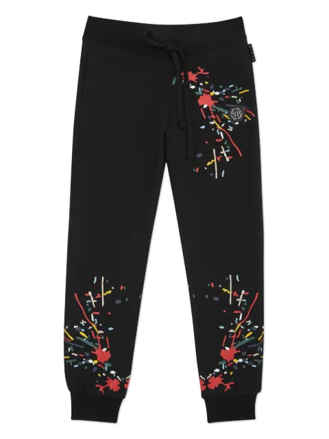 Philipp Plein Junior pantalones con salpicaduras de pintura estampadas