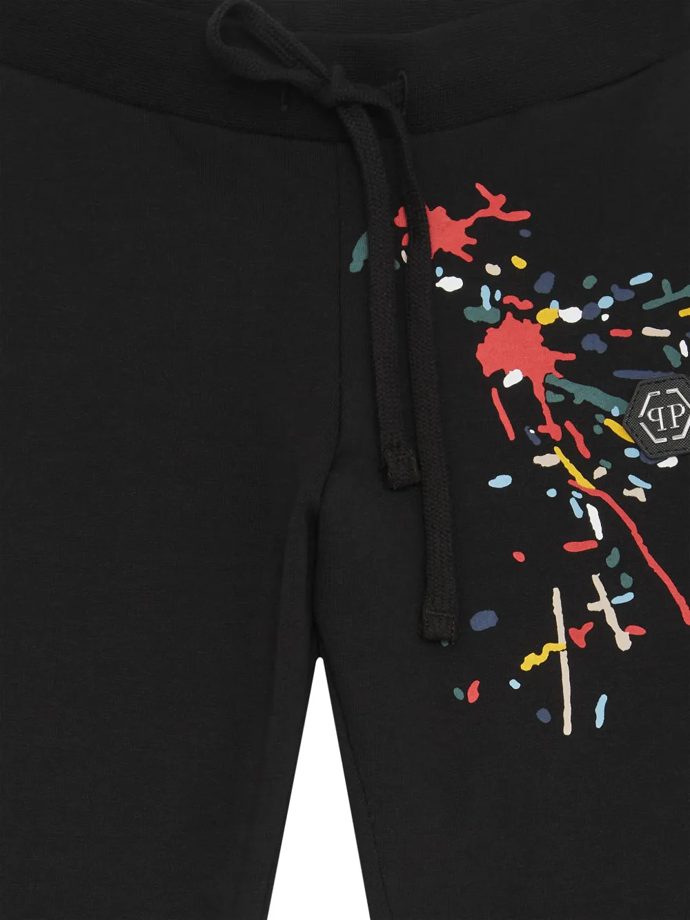 Philipp Plein Junior Trainingsbroek met verfspatten Zwart