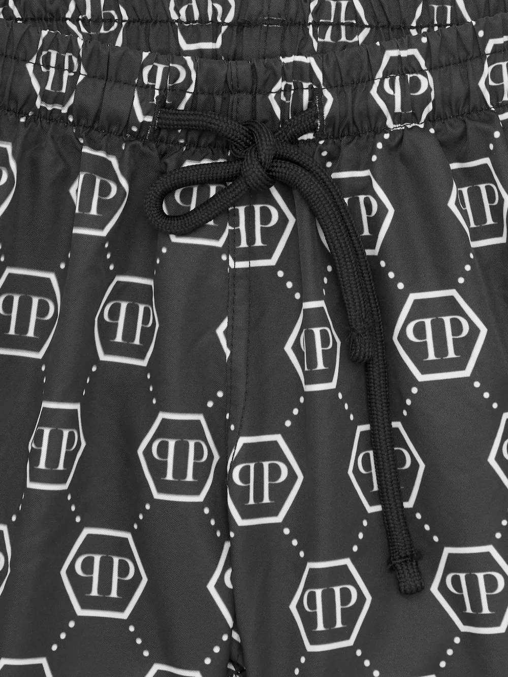 Philipp Plein Junior Zwembroek met monogramprint Zwart