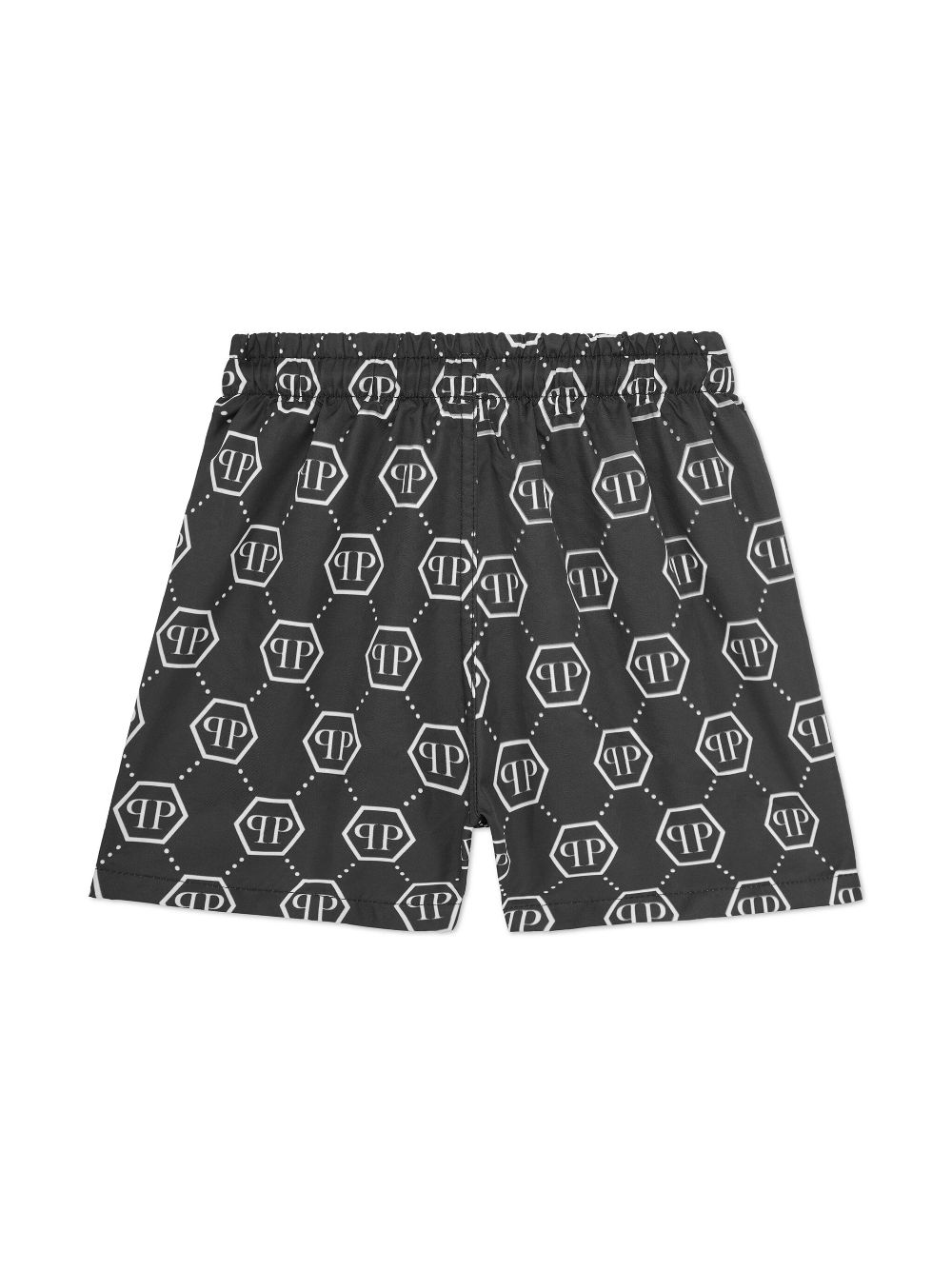 Philipp Plein Junior monogram-print swim shorts - Black