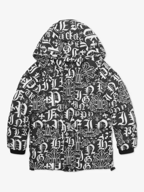 Philipp Plein Junior logo-print puffer jacket