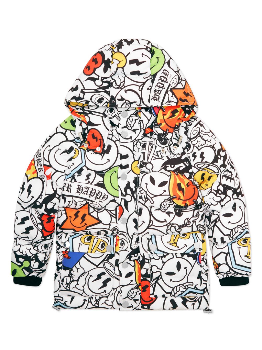 Philipp Plein Junior smile-motif jacket Wit