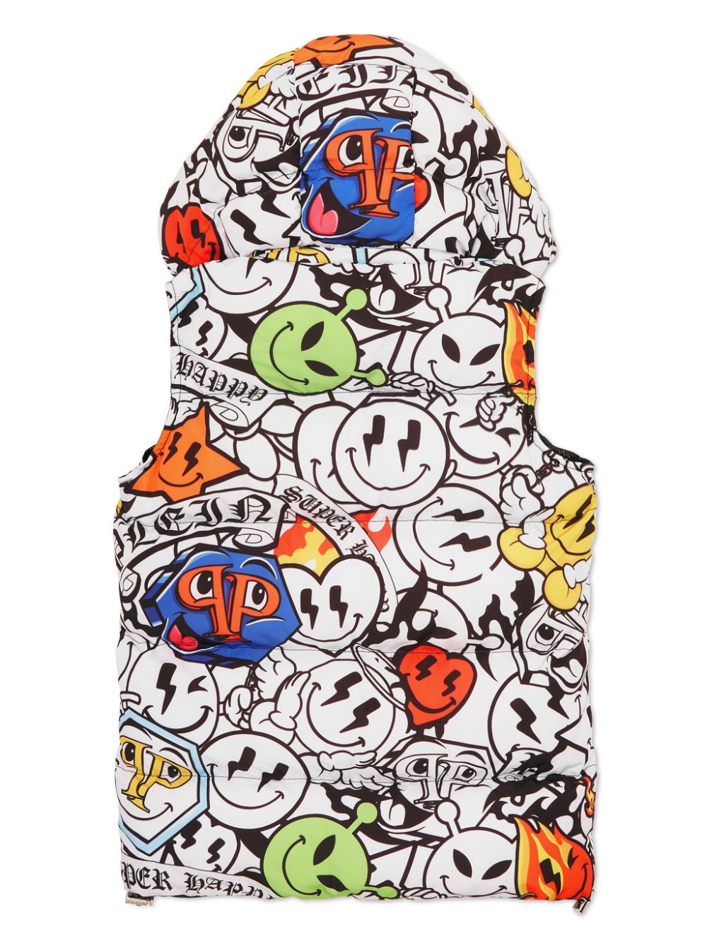 Philipp Plein Junior Gilet met print - Wit