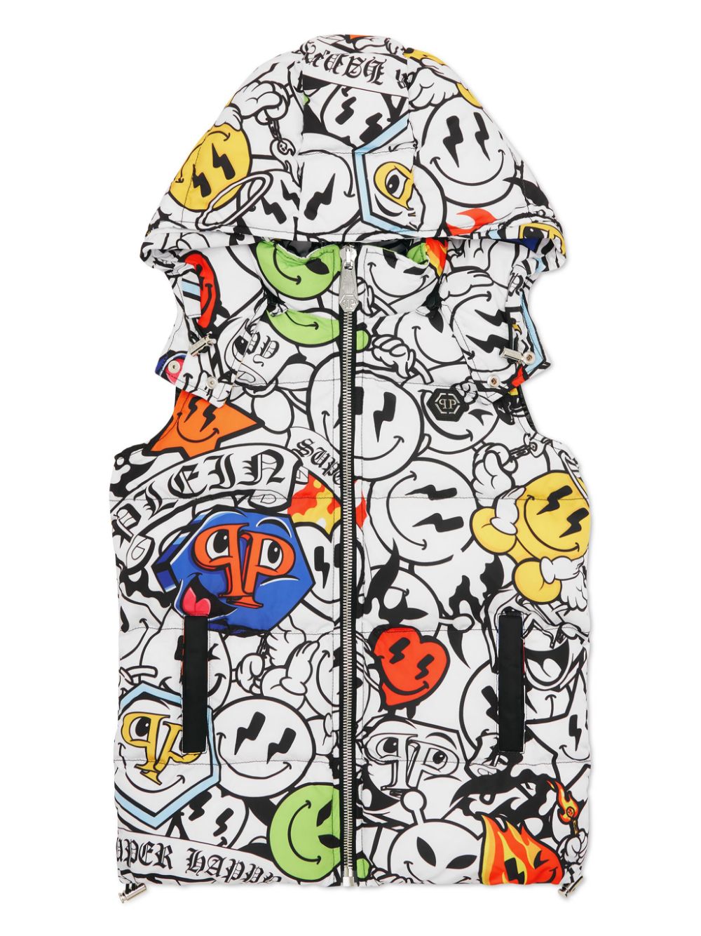 Philipp Plein Junior Gilet met print Wit