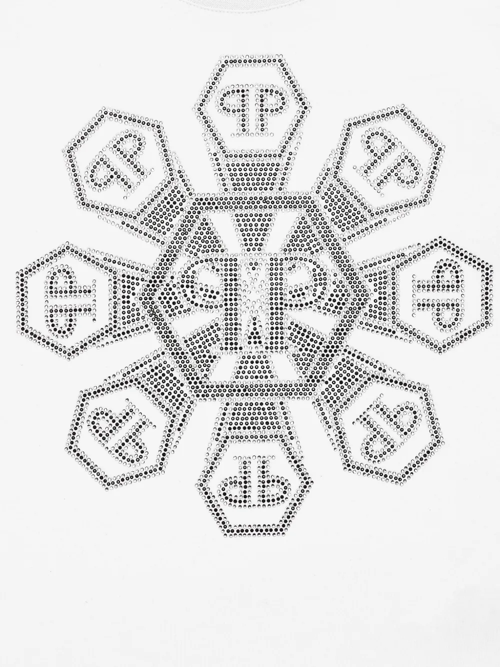 Philipp Plein Junior T-shirt met monogram van studs Wit