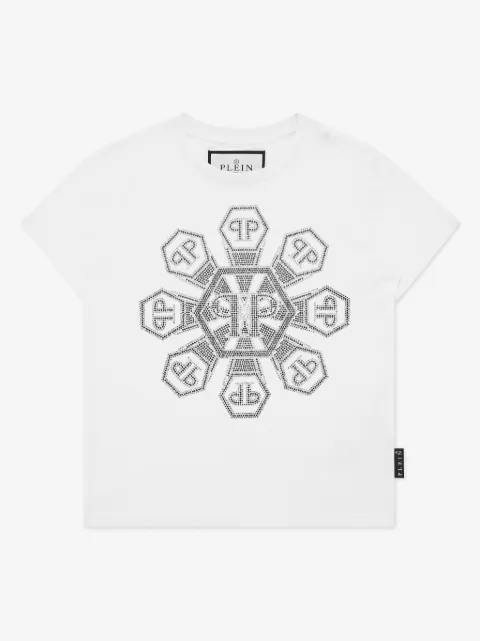 Philipp Plein Junior monogram-studded T-shirt