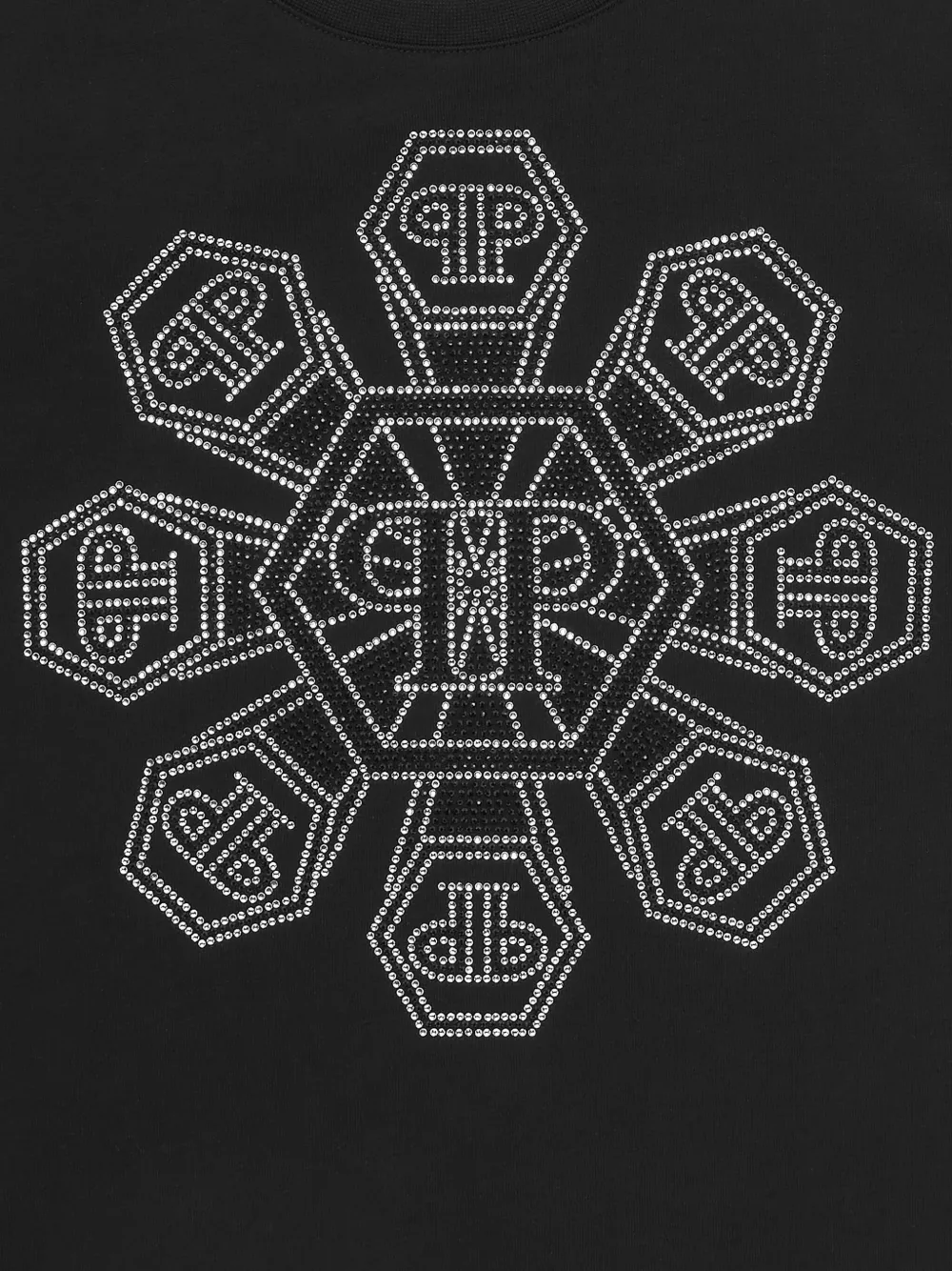 Philipp Plein Junior T-shirt met monogram van studs Zwart