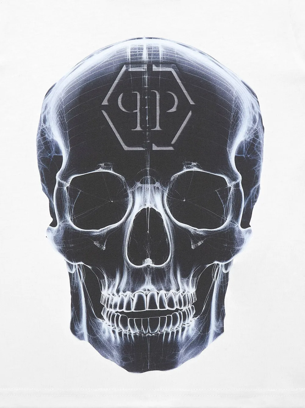 Philipp Plein Junior T-shirt met doodskopprint Wit