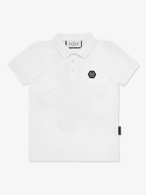 Philipp Plein Junior logo-print cotton polo shirt