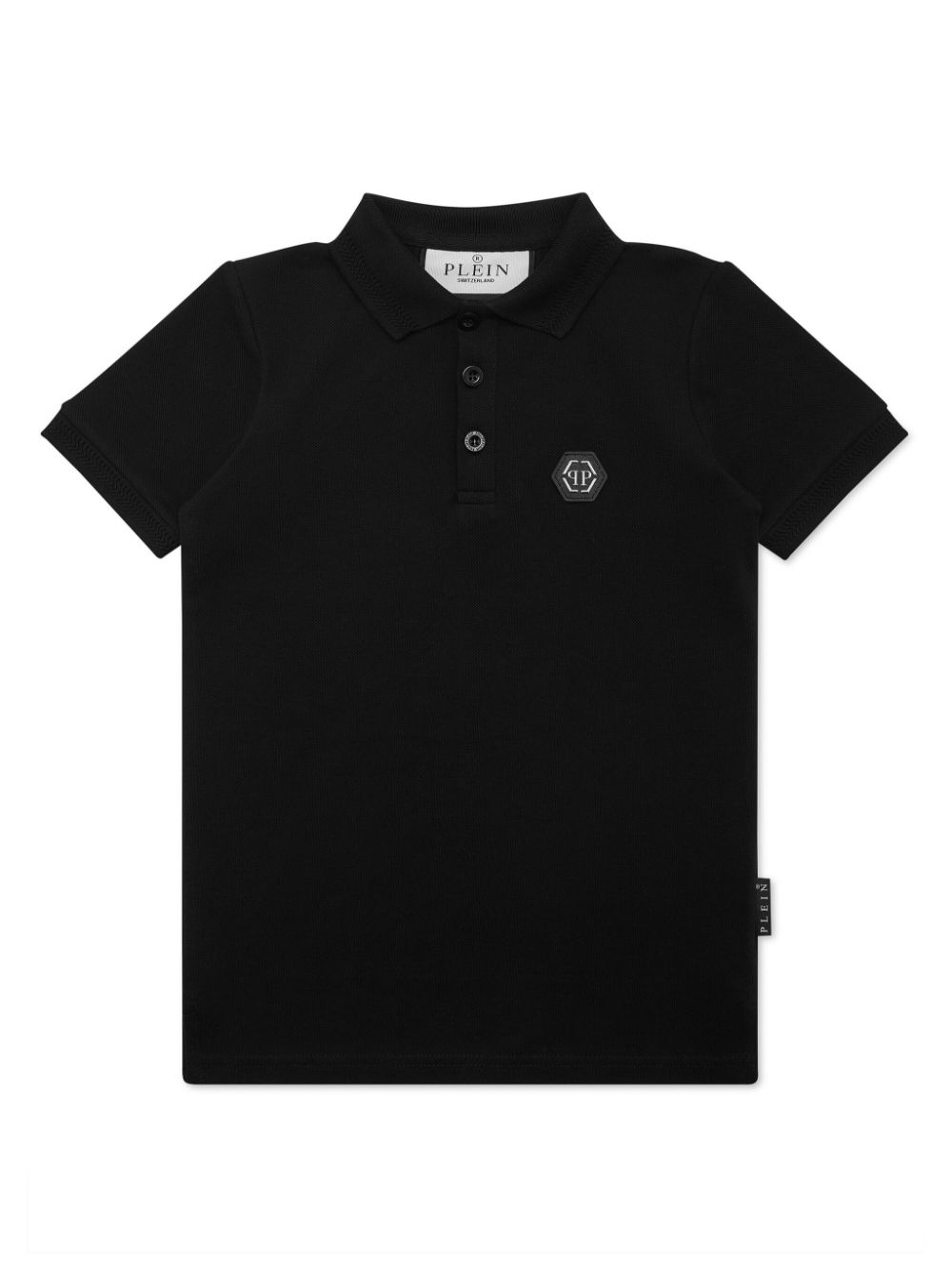 Philipp Plein Junior Poloshirt met logoprint "02 black"