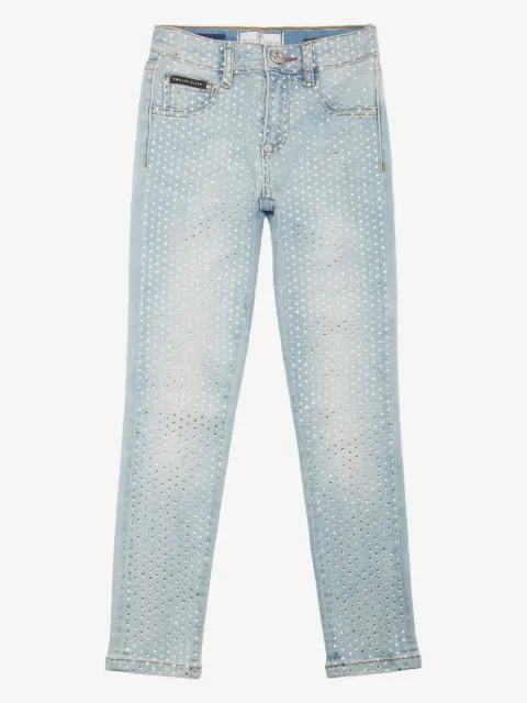 Philipp Plein Junior jean droit à ornements en cristal