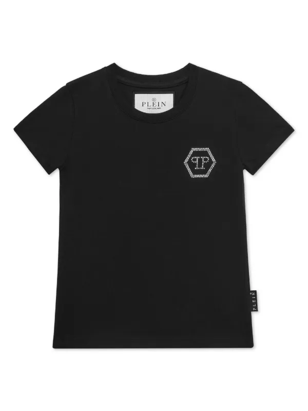 Philipp Plein Junior logo-studded T-shirt Black FARFETCH IN